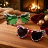 Funny Heart-shaped Frame Sunglasses Merry Christmas Beach Party Sun Glasses  for Party