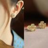 Fashion Imitation Jade Lucky Four-Leaf Clover Stud Earrings Delicate Earrings