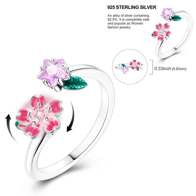 Original 925 Sterling Silver Bow Sun Moon Stars Open Rings Regardless of Size for Women Girls Jewelry Birthday Anniversary Gifts