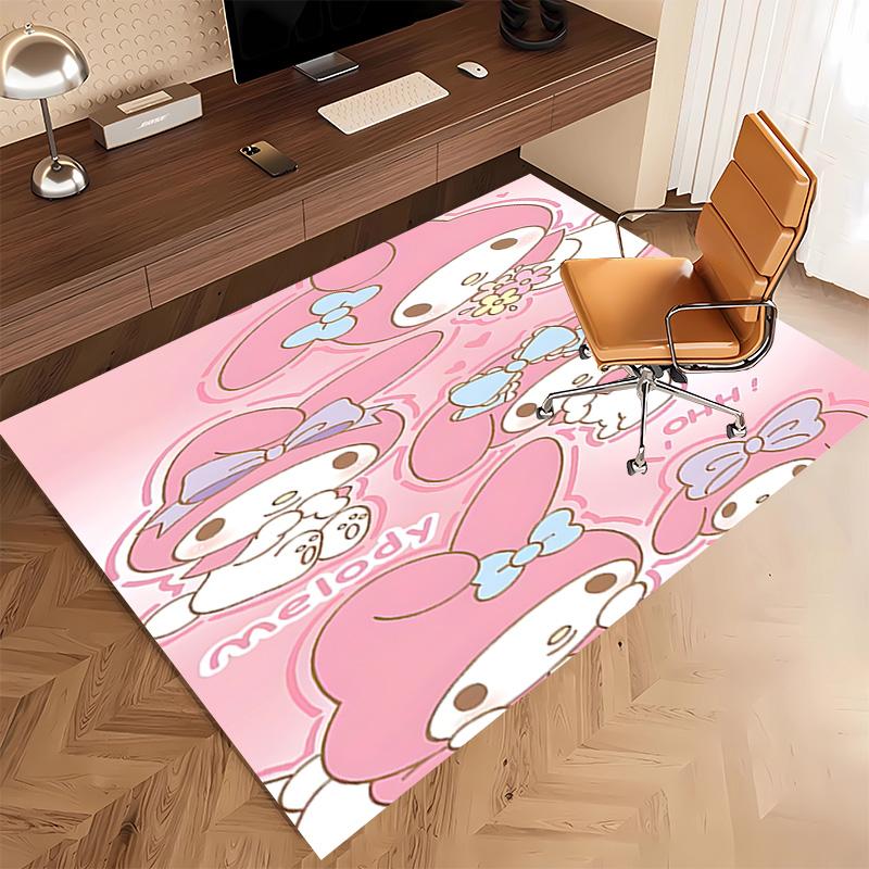 1pc Sanrio My Melody1 Print Area Rug - Soft, Washable Non-Slip Indoor Mat, Living Room, Home Office Decorative Rug,Office Decorative
