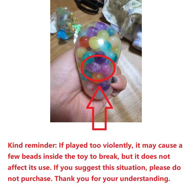 6cm Kids Exotic Pinch The Rainbow Bead Pressure Reducing Ball Vent Ball Decompression Toy TPR Pinch Le Grape Ball Adult Toys