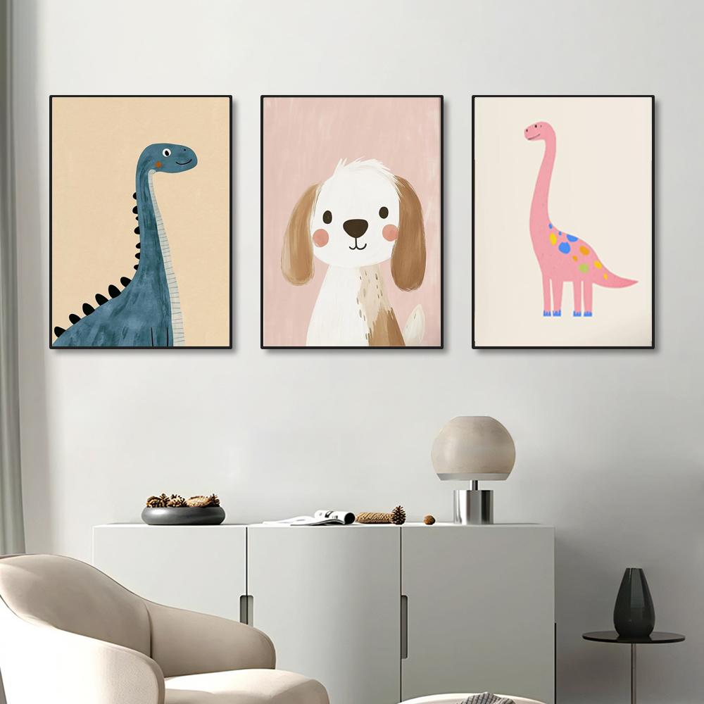 Minimalist Animal Aesthetics Poster Cute Funny Forest Animals Wall Art Parenting Kids Room Baby Room Home Office Decor