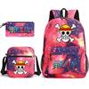 One Piece Anime Backpack for Students Outdoor Campus Bookbag with Pencil Case Digital Print