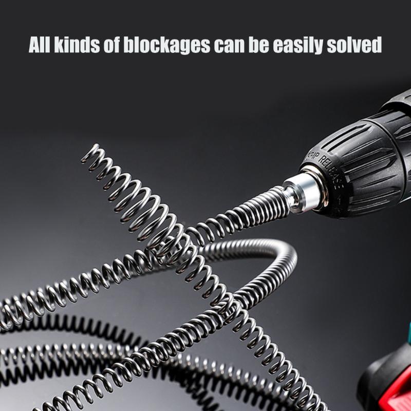 Профессиональный пружинный инструмент для прочистки засоров с конструкцией из стальной спирали 10 мм, подходит для обслуживания труб туалета и раковины