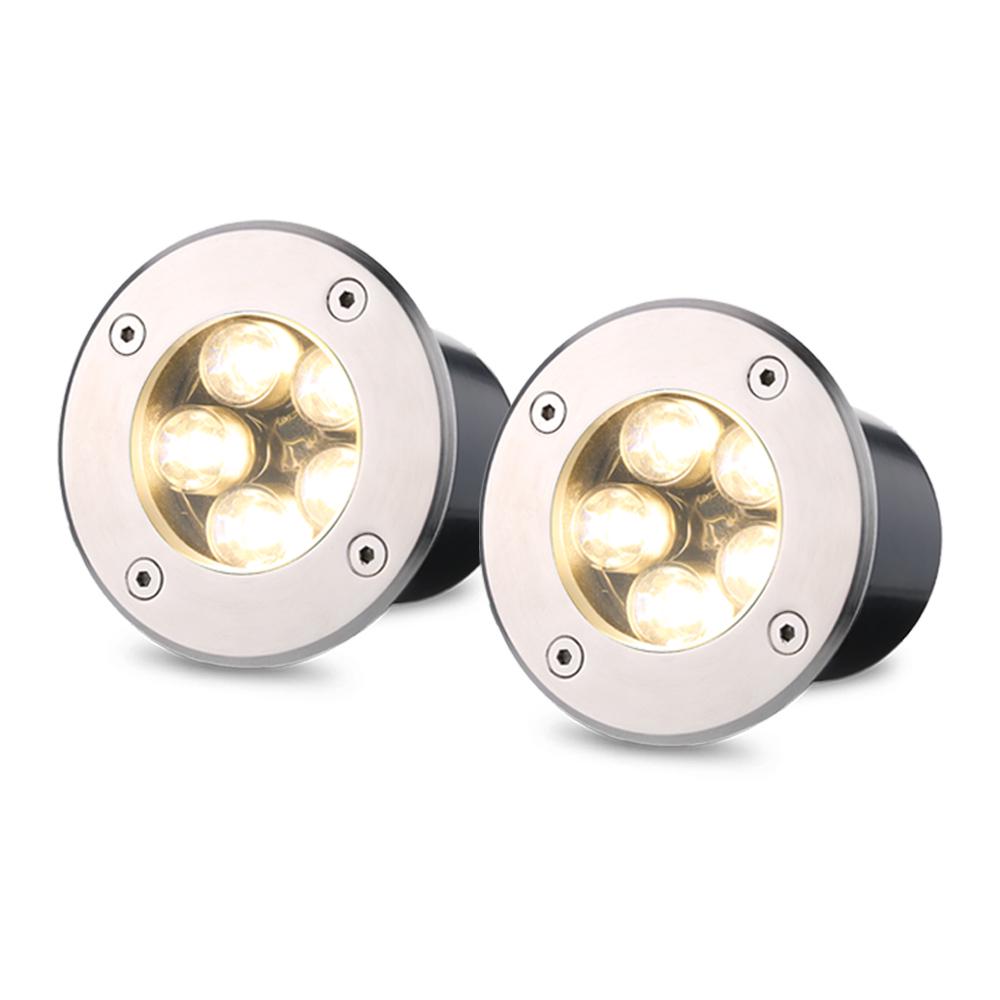 5W AC/DC 12V LED Underground Light Lamp 550LM High power Tempered Glass Outdoor Ground Garden Path Floor Stair Yard Spot Landscape Lamp IP67