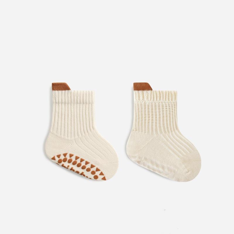 3 пары носков для дома на весну и осень для мальчиков и девочек, однотонные, модные, нескользящие, мягкие, хлопковые, для младенцев