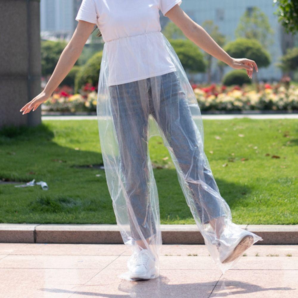 1PC Transparent Thickened Disposable Raincoat Foot Sealing Foot Wrap Rainpants Waterproof Oil Resistant Pants For Outdoor