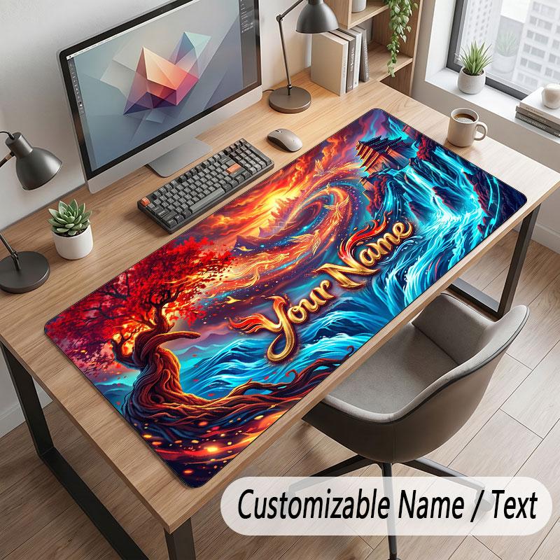 Abstract Personalized Theme Customized Mouse Pad Personalized Print Name Text Desk Mat For Home Office Table Decor