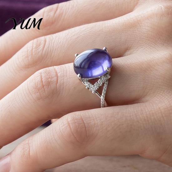 Adjustable Alloy Finger Ring 2 Pcs Color Changing Mood Ring, Temperature Sensitive Thermochromic Stone Magic Jewelry Zinc Emotion for Women