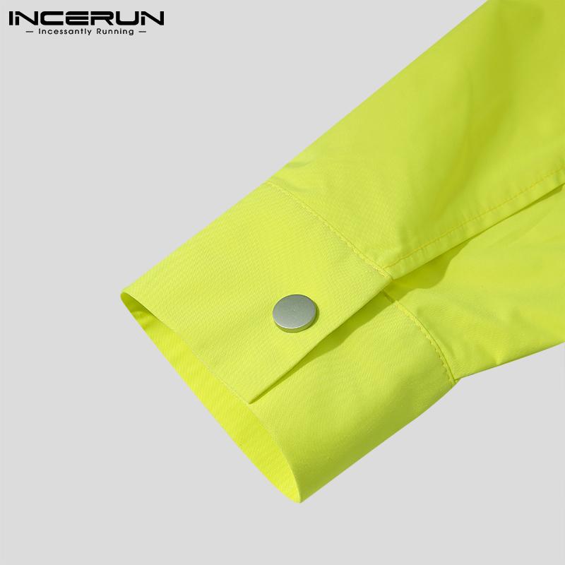 INCERUN Большие мужские короткие пальто с длинным рукавом, повседневная верхняя одежда карго