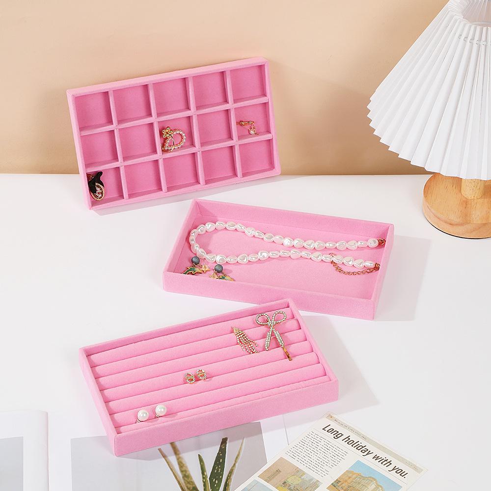 Multi-Style Plush Jewelry Storage Box with Drawers