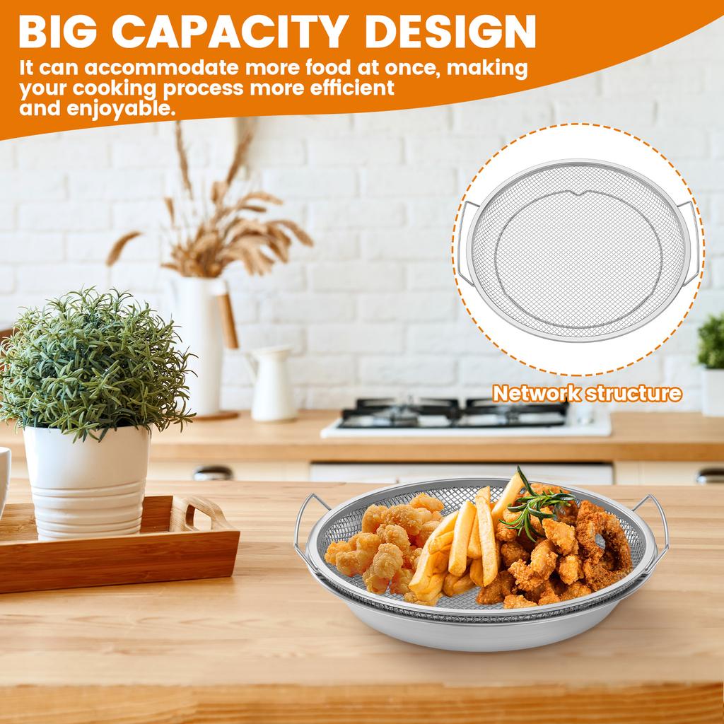 2 шт./набор корзин для картофеля фри из нержавеющей стали с ручкой, шумовка для еды, масляный фильтр, поднос для закусок, кухонное сито для приготовления пищи, тарелка