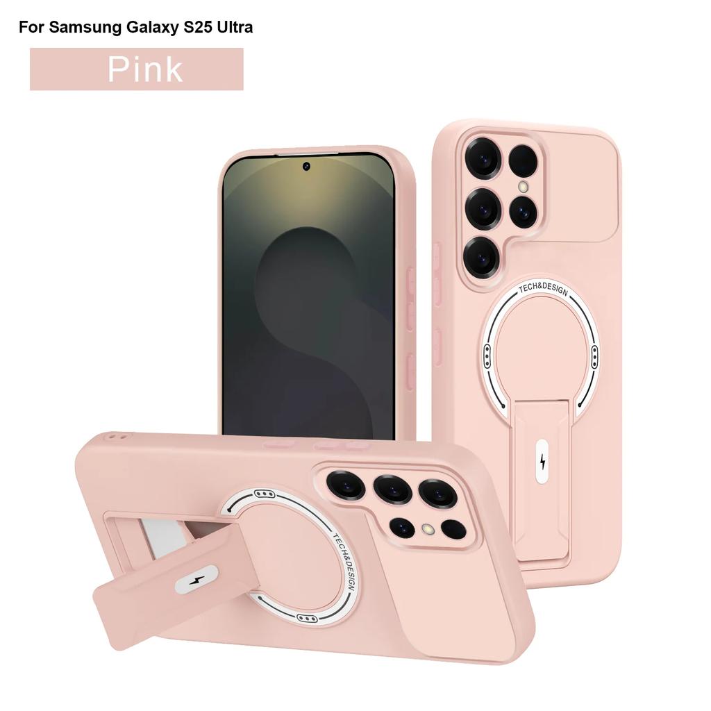 Матовый чехол для телефона с кольцом-держателем для Samsung S26 Ultra S24 Plus S23 S22 S25 Ultra Для MagSafe Магнитная защитная крышка