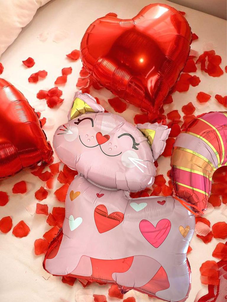 1 шт. милый розовый воздушный шар в форме кошки, фольгированный воздушный шар в форме кошки, подходит для Дня святого Валентина, дня рождения, свадьбы и Нового года
