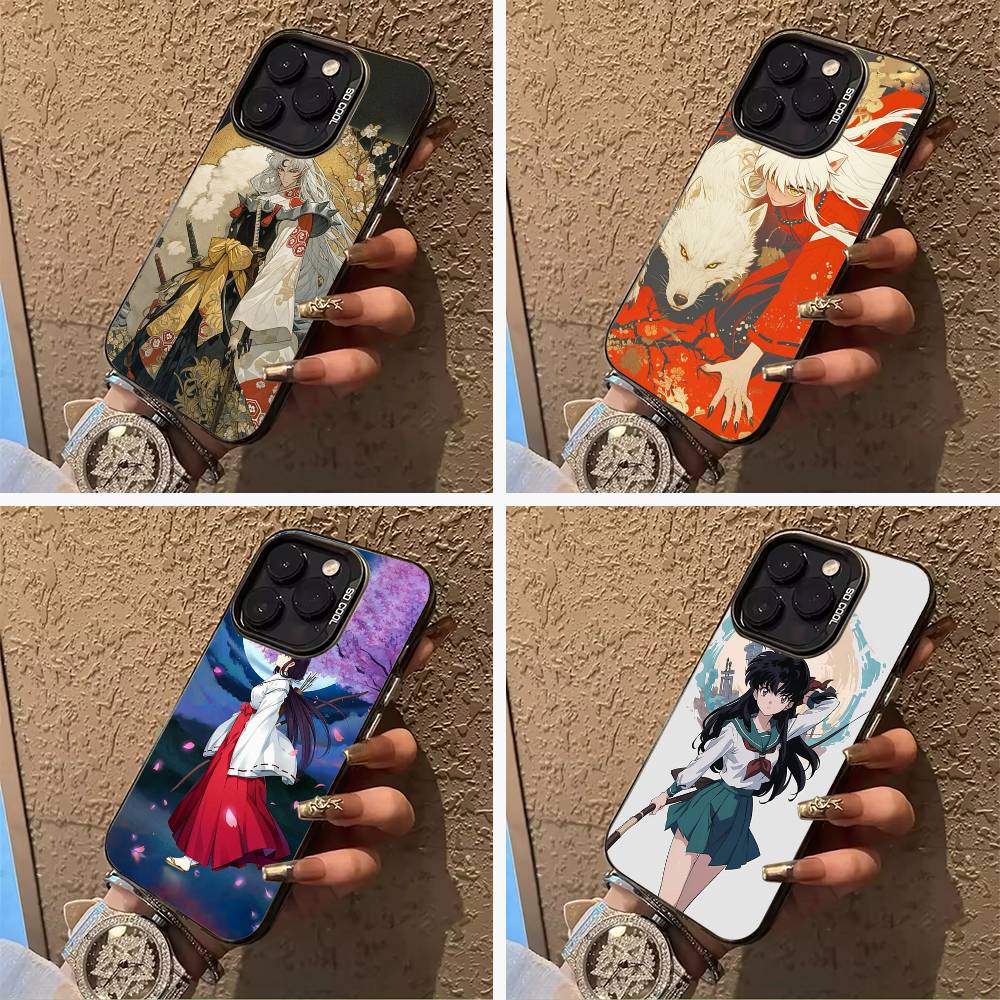 Чехол для телефона L-L-Inuyasha для iPhone 17,16,15,14,13,12,11 Plus Pro Max Цветной Серебряный Чехол для телефона