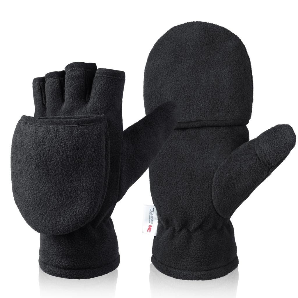Warm Gloves for Men and Women Fleece Fleece Gloves Half Finger Writing Takeaway Cycling Couple Photography Winter Gloves