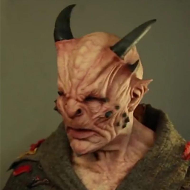 Halloween Monster Mask, Horror Mask, World of Warcraft Demon King Mask, Horned Mask, Prank Half-Beast Mask