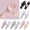 1 Pair Ice Silk Thin Sunscreen Gloves Anti-UV Cycling Driving Gloves Women Girls
