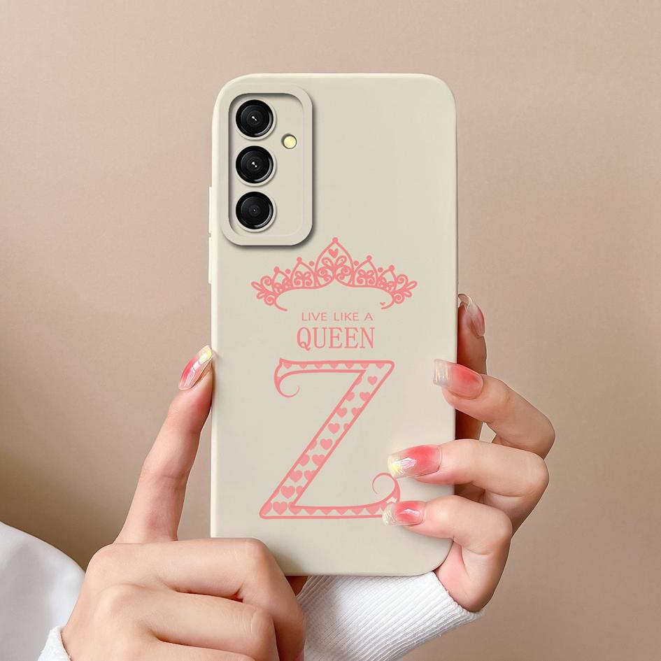 Популярная задняя крышка с буквами короны для Samsung Galaxy A06 A16 C55 M55 M35 5G S24 FE, защитный бампер, мягкие жидкие силиконовые чехлы для Samsung Shell