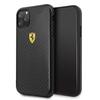 Чехол для Iphone 11 pro max Ferrari Carbon black эффект