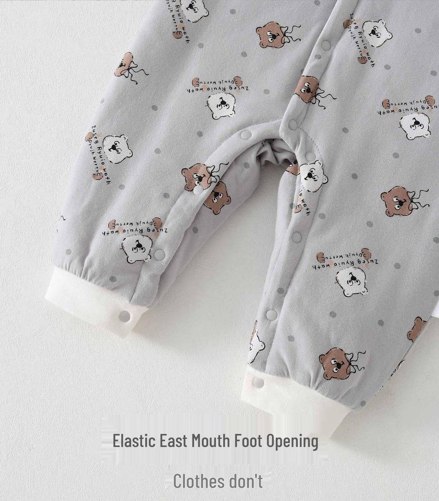 Стеганый детский комбинезон Maienmier - Теплый осенне-зимний ромпер для новорожденных (80г, Класс А)