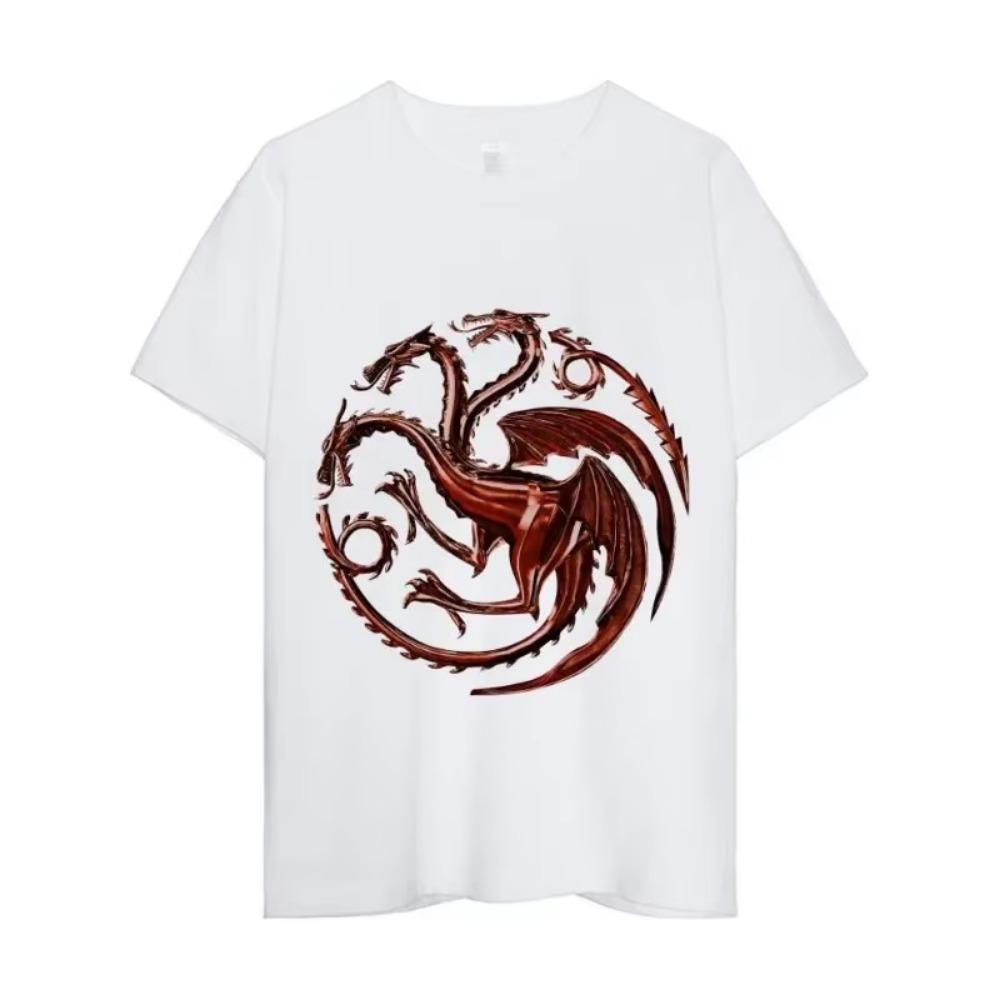 House of the Dragons T Shirt Men Couple Combination Clothes Short Sleeve Collar Fashion Woman Cotton