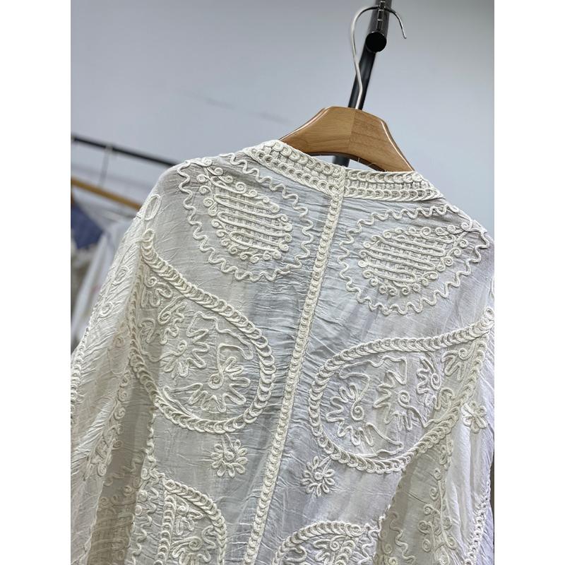 Dimanaf 2025 Summer Women Cardigan Lace T-Shirt Basic New Fashion Tops Lace Tees Casual Loose Tees