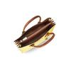 Michael Kors Mercer Letter Logo Lock Accordion Bag Women handbags Bright-Yellow Acorn-Brown White 30T9SM9T9T-345