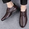 FashionHigh End Brand Men's Genuine Leather Shoes Office Business Casual Shoes Soft Soled Comfortable Work Shoes for Men's Lace Up