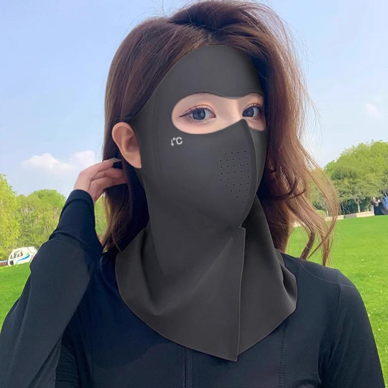 Seamless UPF50+ Face Mask: Full Sun & Wind Protection, Summer Warmth, Portable Head-Mounted Design