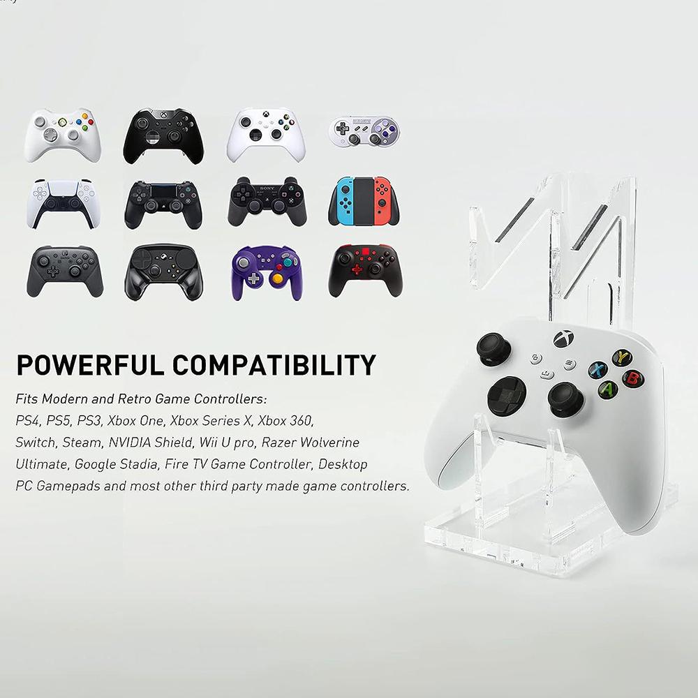 Акриловая прозрачная подставка для контроллера, 2 уровня, держатель для игрового контроллера, подставка для двух контроллеров