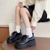 Новые модные женские туфли-лоферы Весна Новые черные туфли на плоской платформе Женские туфли-лоферы слипоны Туфли-лодочки Дизайнерские повседневные кожаные оксфорды