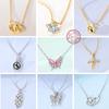 Necklace Sliver Gold Simple Classic Water Drop Star Heart Butterfly Necklace For Woman Wedding Fine Jewely Gifts