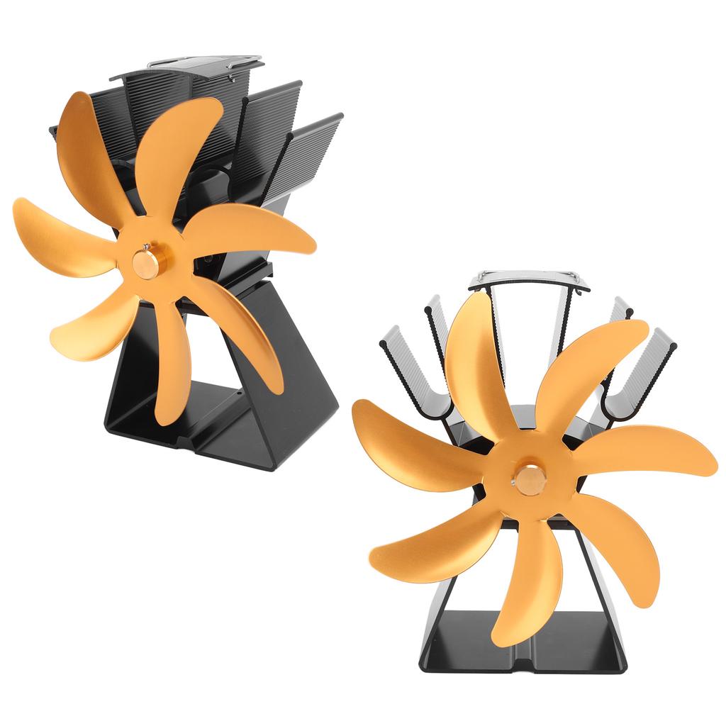 7-лопастной вентилятор для печи с подогревом, бесшумный вентилятор для камина, вентилятор из алюминиевого сплава для дровяной печи