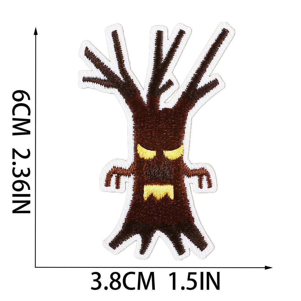 Horror Tree Demon Embroidery Cloth Sticker Mummy Patch Sticker Computer Embroidery Chapter Ghost Embroidery Sticker Cartoon Haunted House Patch