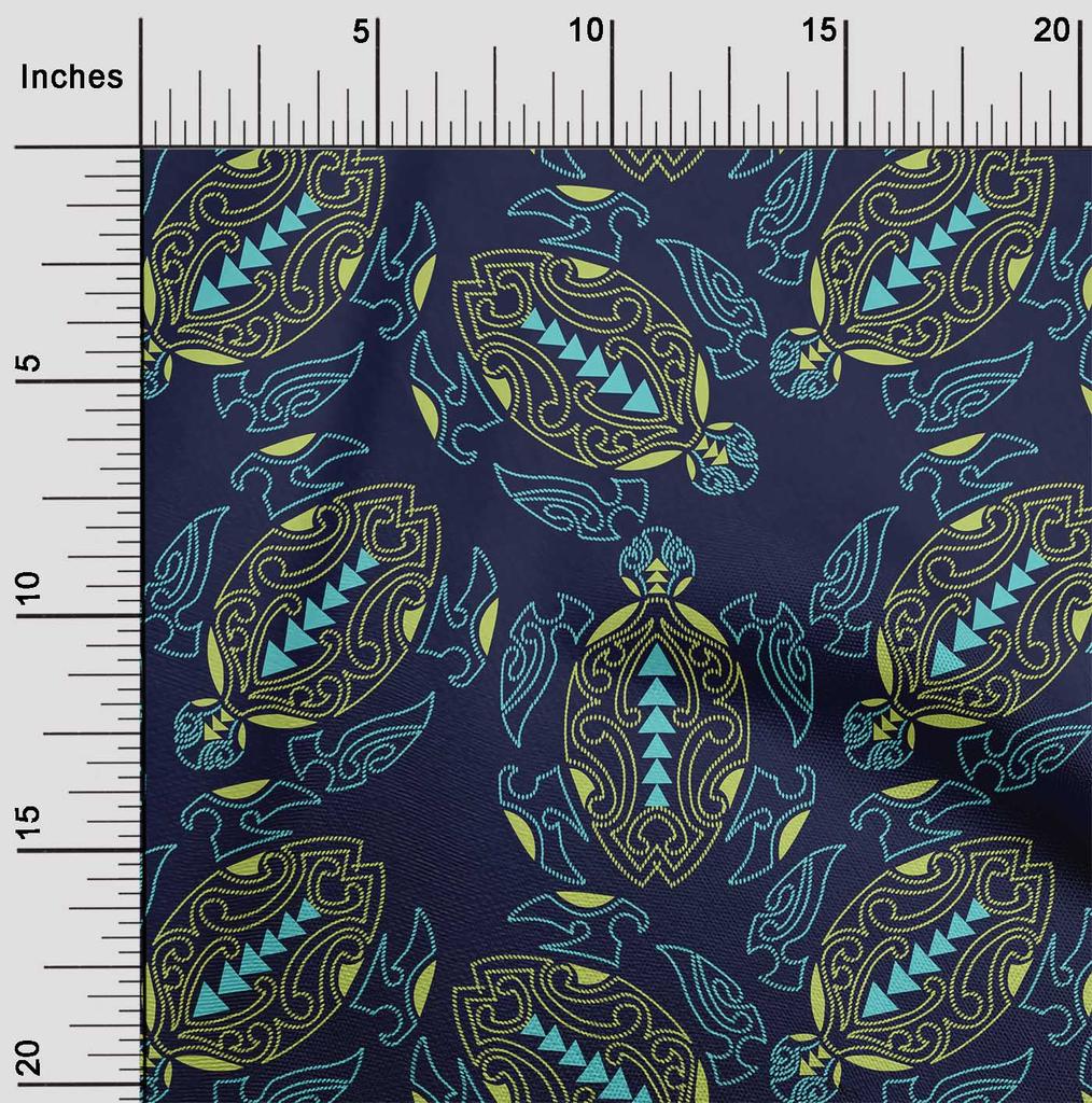 oneOone Гибкая хлопковая ткань с принтом черепахи и океана от The Yard 40 дюймов