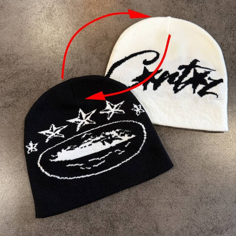 Acrylic Knitted Warm Hat Men Women Letter Print Cold Season Headgear Fall Winter