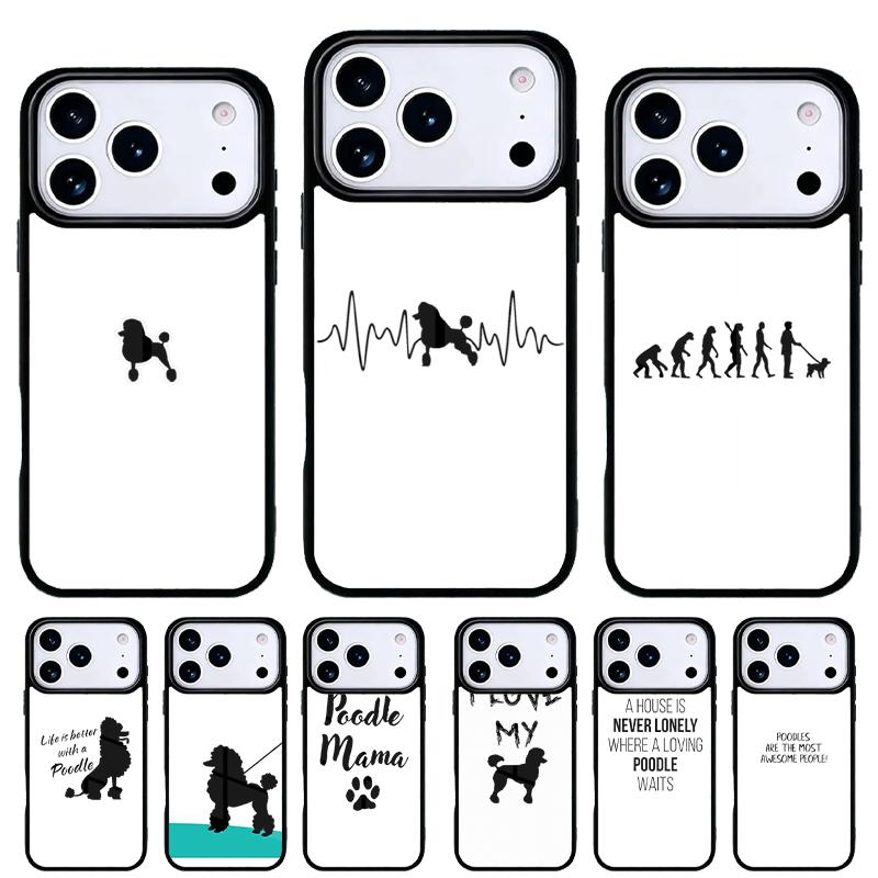 Life Is Better With A Poodle Silhouette Phone Case for iPhone 17 16 15 14 13 Pro Max Back Cover for 12 11 Pro Coque