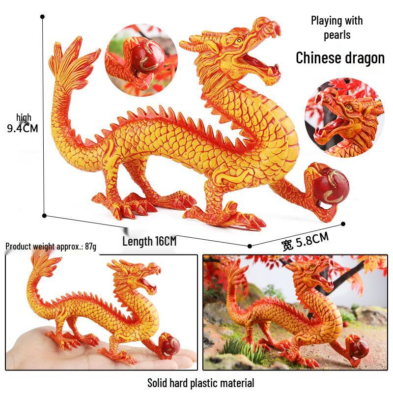 Dinosaur & Dragon Plastic Toy Set: Mythical Animal Figures for Kids