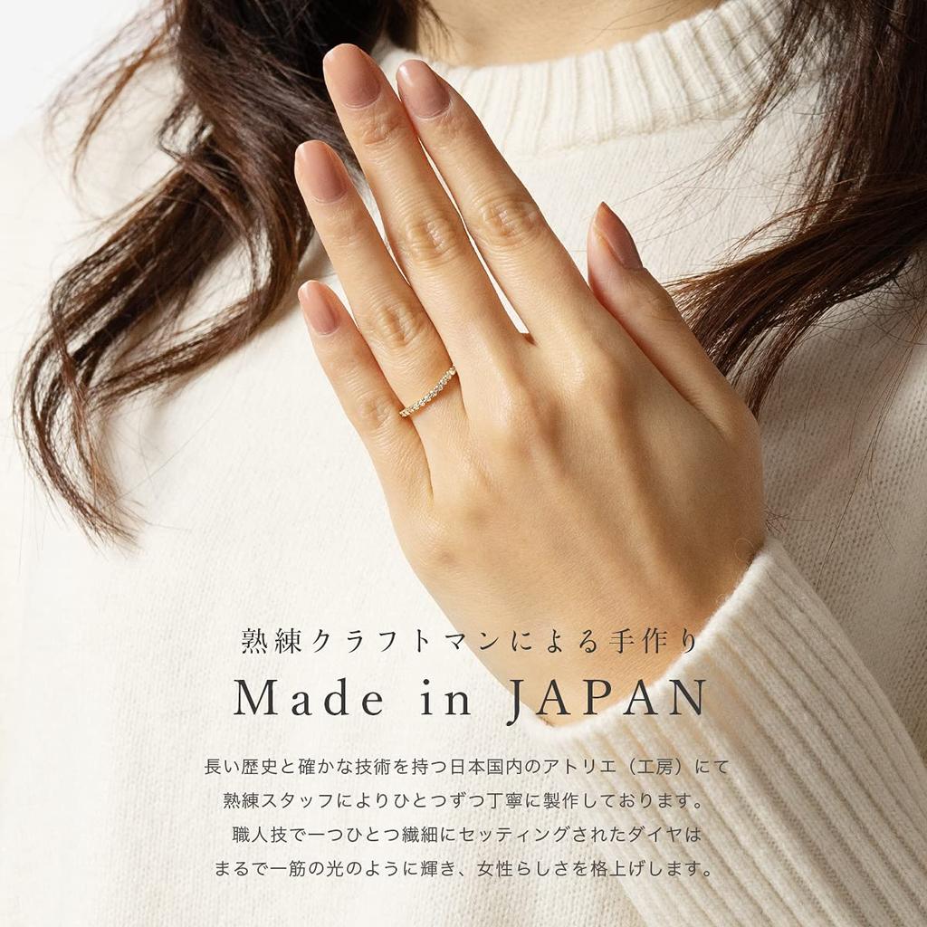 Кольцо Вечности LEGAN Волнистая линия Желтое золото Размер 9 K18YG Обручальное кольцо Свадебное кольцо С бриллиантами Сделано в Японии Женское