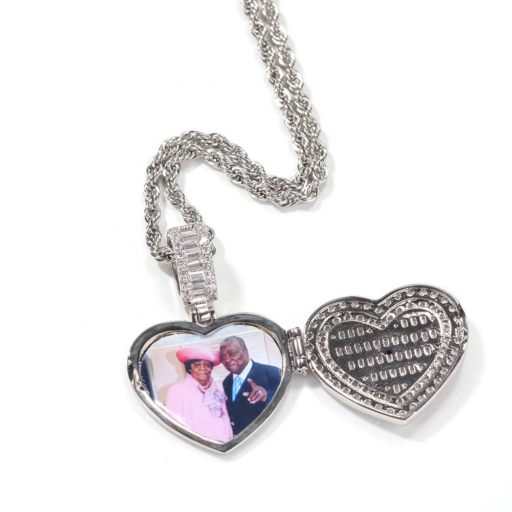 Hip Hop Fashion Trend Flip Love Photo Pendant Supply Photo Couple Pendant
