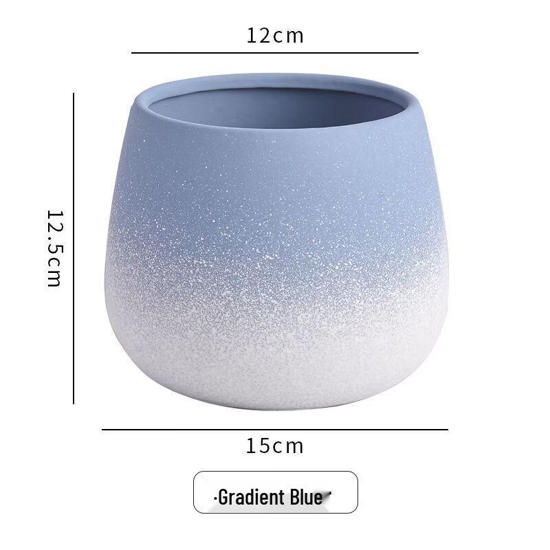Modern Ceramic Flower Pot with Gold Tray