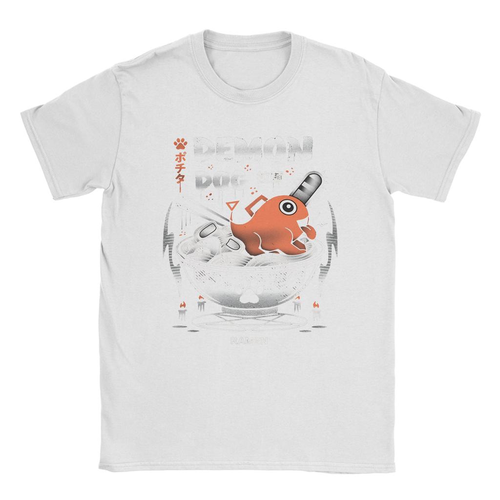 Cool Demon Dog Ramen Pochita Anime Chainsaw Men T-Shirts for Men O Neck Cotton T Shirts Short Sleeve Tee Shirt Plus Size Clothes