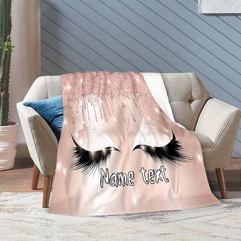 Eyelashes Customize Your Name Blanket Warm Comfortable And Soft Blankets Are Suitable For Home Chairs Office Sofas Sofas Office Camping And Gifts For