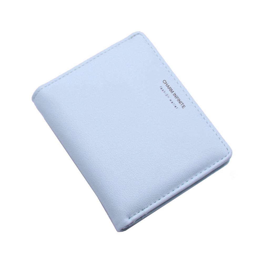 Тонкий кошелек с несколькими отделениями и буквами, однотонный держатель для кредитных карт, двойной короткий кошелек для женщин, клатч