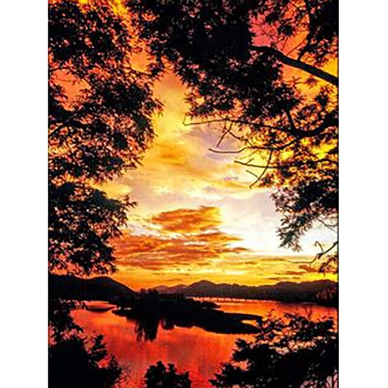 Новый 5D DIY алмазная живопись закат дерево Алмазная вышивка пейзаж вышивка крестом полная круглая дрель ремесла домашний декор подарок