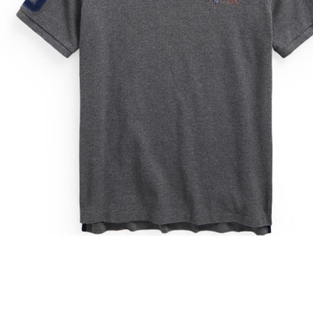 Polo Ralph Lauren Поло с коротким рукавом приталенного кроя с принтом логотипа трех пони Мужские топы Серый MNPOKNI1N821-453