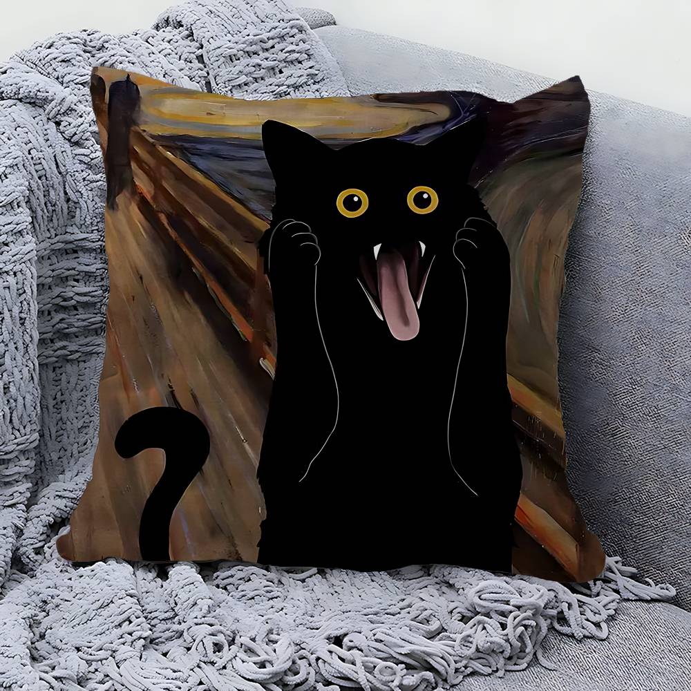 Наволочки Подсолнухи Черный Кот Домашнее Постельное Белье Декоративная Наволочка Свадьба Супер Мягкая Наволочка