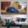 Настенные художественные постеры и принты Subaru Impreza STI Blue Sport Car Осенняя дорога Картина на холсте для декора гостиной Без рамки