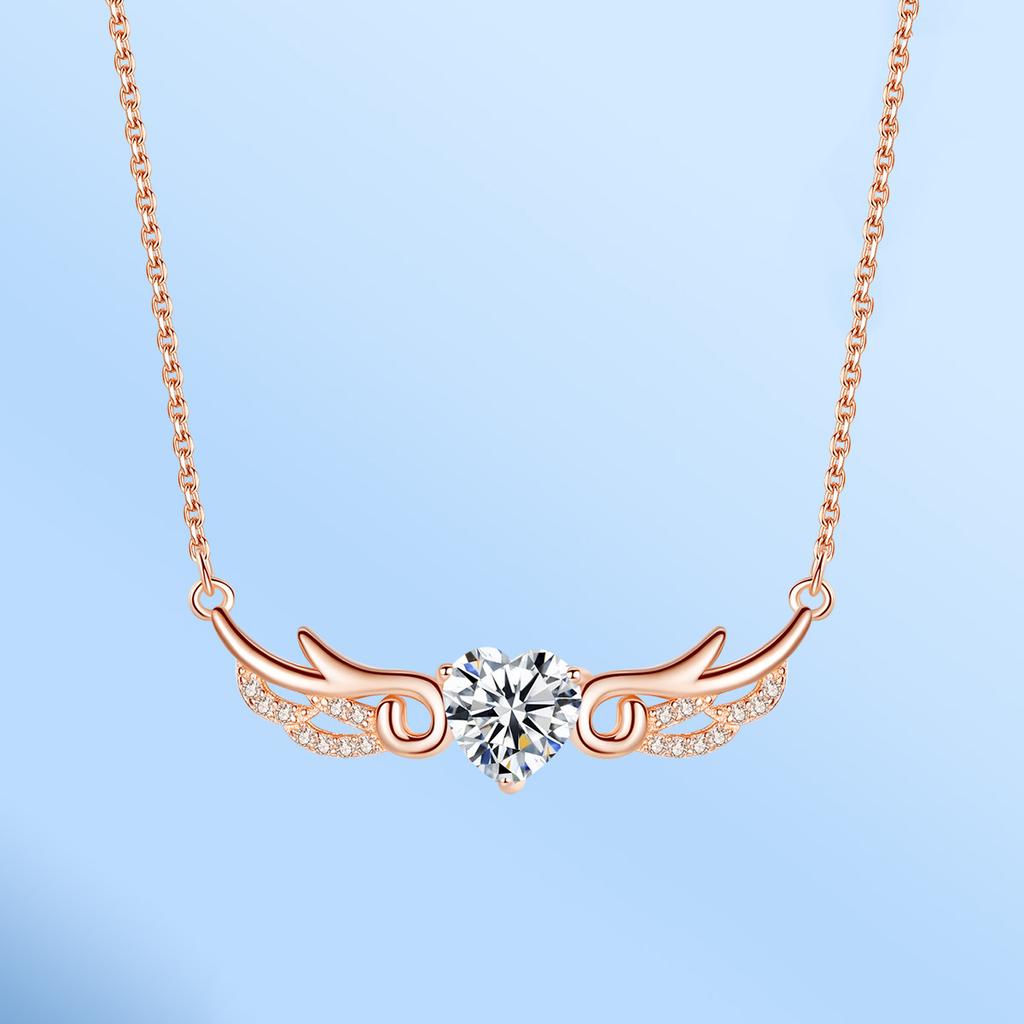 Ожерелье с крыльями ангела, женская мода, температура, индивидуальность, универсальный кулон, ожерелье с ключицей